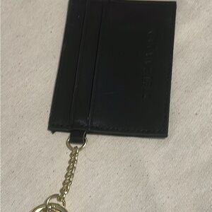 STEVE MADDEN BLACK ID AND CREDIT CARD HOLDER WITH KEYCHAIN
